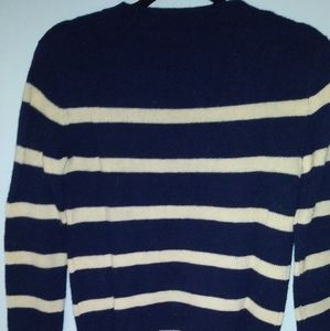 Blue and white stripe wool sweater XS